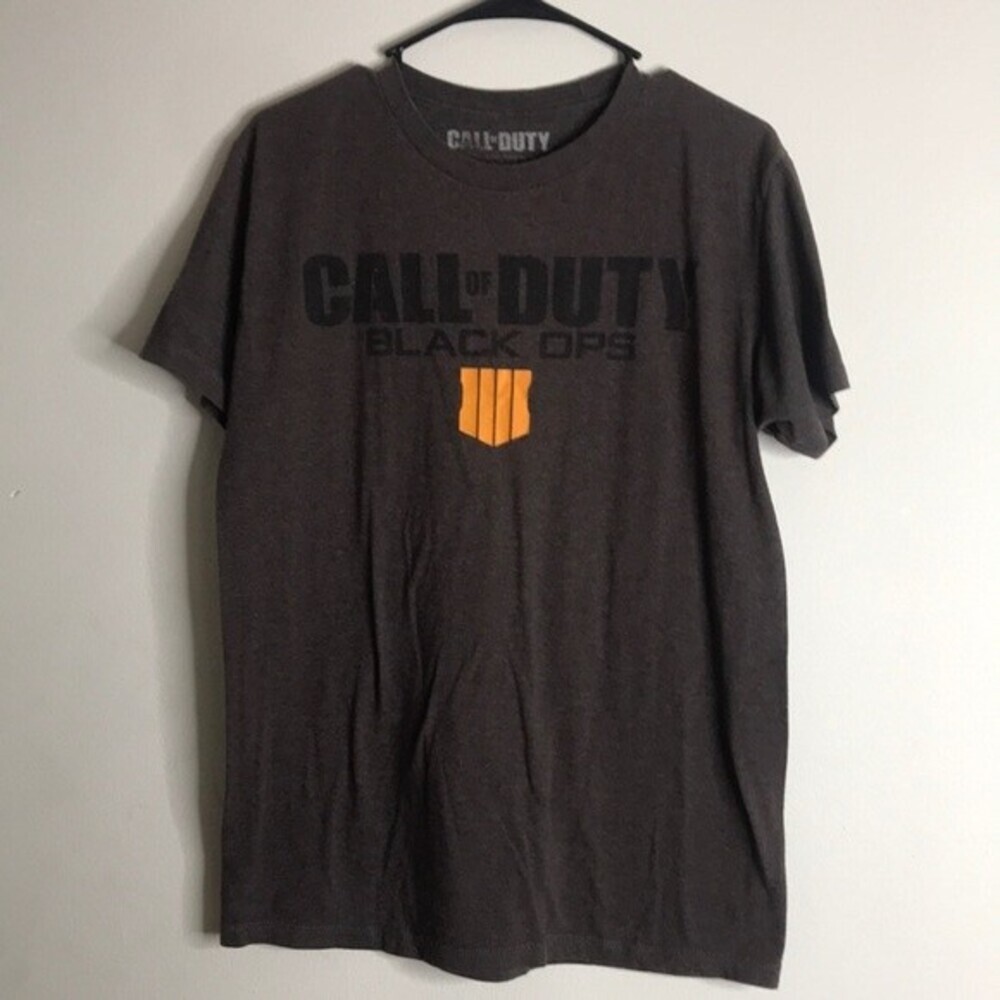 Call of Duty T-Shirt Men's Black Ops 4 Gaming Graphic Tee Charcoal Small